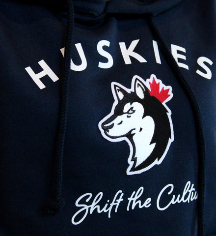 Huskies Cropped Hoodie - Navy