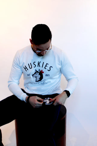 Huskies Collegiate Crewneck - White