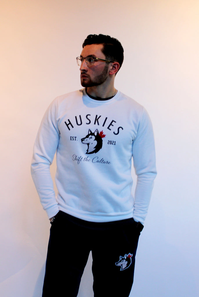 Huskies Collegiate Crewneck - White